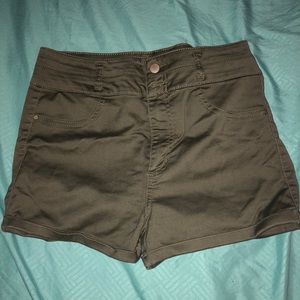 Olive Green High Waisted Shorts